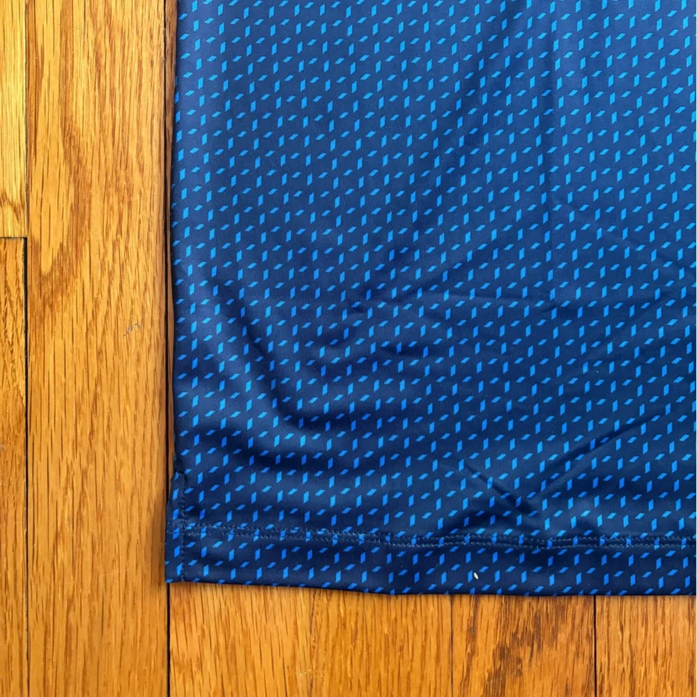 Redvanly Pascal Polo Midnight Navy Geometric Print Golf Athletic Men's Large NWT - Picture 5 of 10